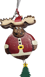 Santa Moose Bell Ornament