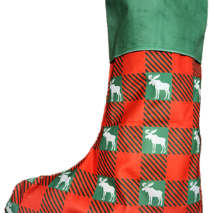 Moose Plaid Holiday Stocking