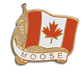 Canadian Flag Moose Lapel Pin