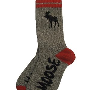 Gray & Red Moose Socks