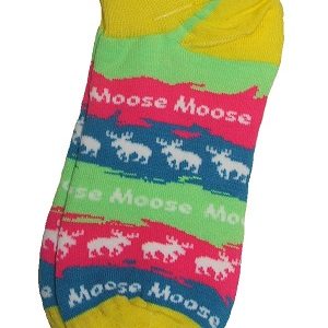 Moose Neon Striped Ankle Socks