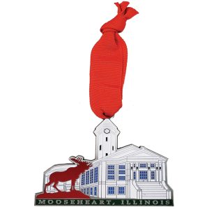 Campanile Moose Antiqua Silver Ornament