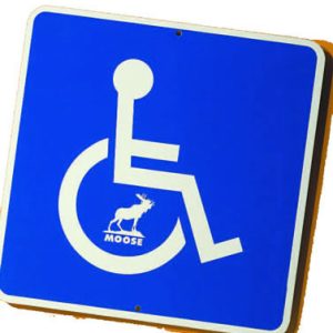 Moose handicap sign 15 x 15 inches