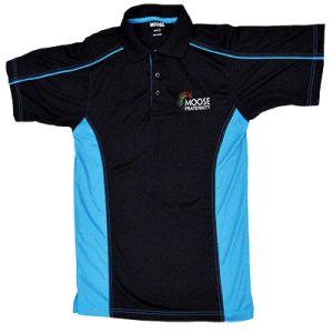 Moose Fraternity Black/Blue Performance Polo