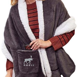 Moose Sherpa Gray Shawl
