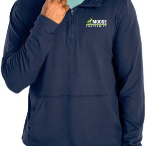 Moose Fraternity Navy 1/4 Zip with Hood