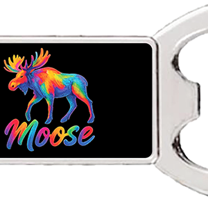 Tie Dye Moose Bottle Opener