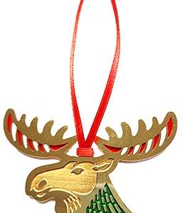 Gold Plated Moose Ornament