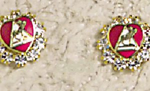 Rose heart Clip Earrings