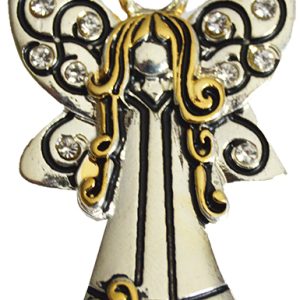 Silver Black Angel Pin