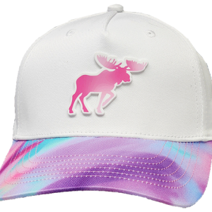 White Pink Moose Tie Dye Cap