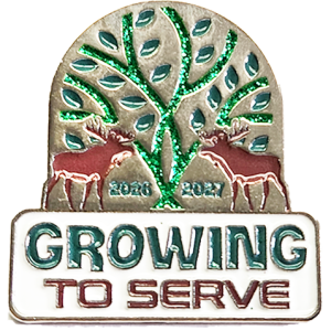 Growing to Serve Glitter Lapel Pin